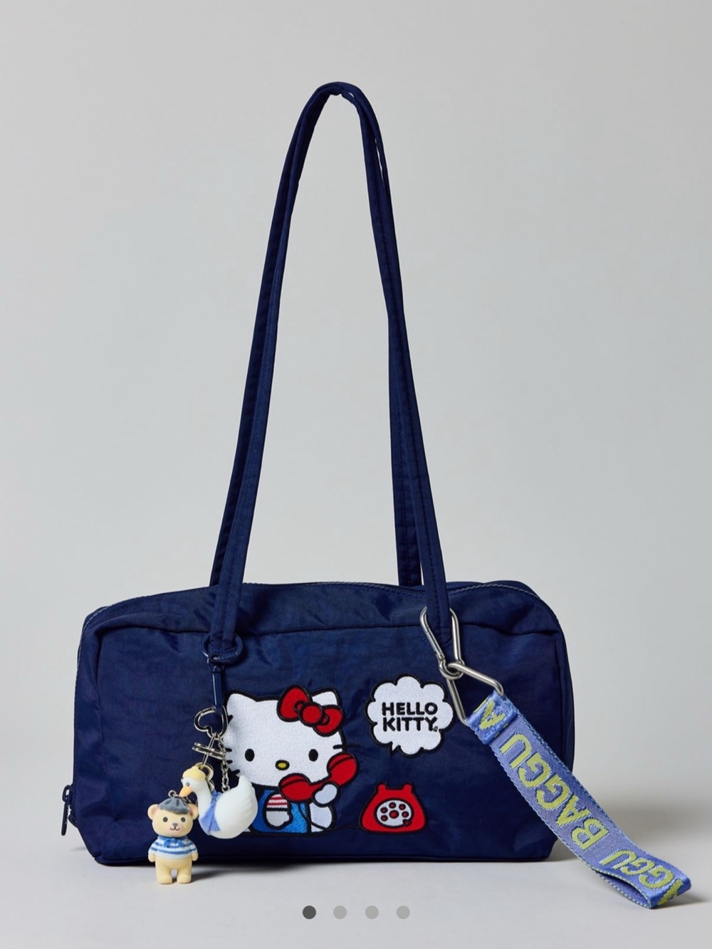 NWT BAGGU Nylon Bowler Bag Embroidered Hello Kitty Phone - Picture 7 of 16